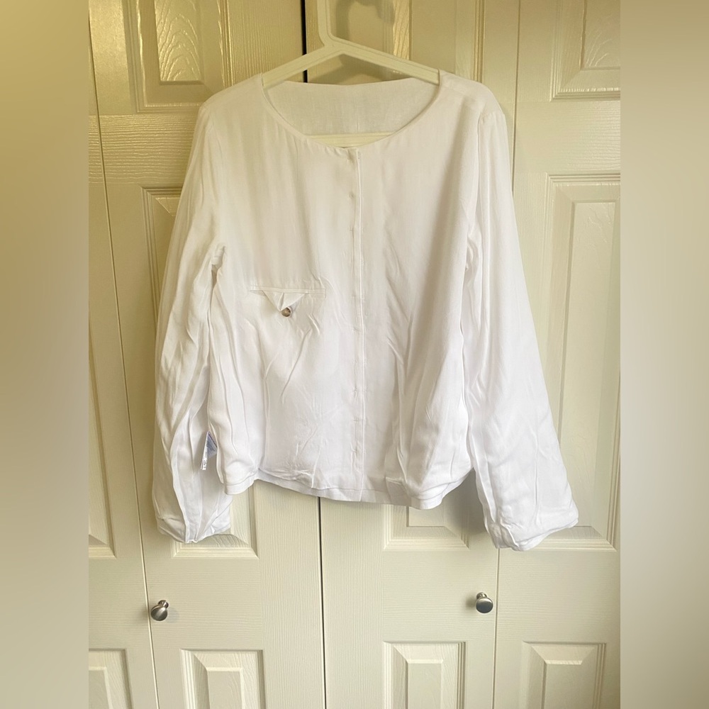 NEW Reformation Lucia White Linen Button Up Jacket - Picture 9 of 12